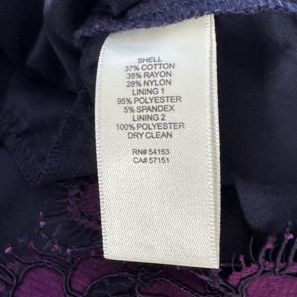 Eliza J Cocktail Dress Purple Lace Long Sleeve Scalloped Hem Party Dress Size 6 - Picture 11 of 15